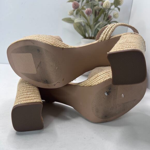 Steve Madden Strada Raffia Espadrille Block Heel Platform Women's 11 Summer - Picture 8 of 11